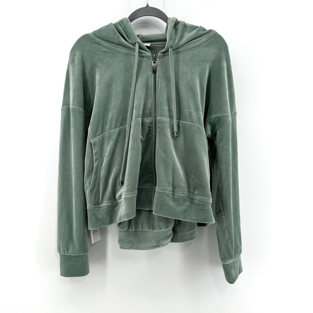 Cable & Gauge Studio Velour Track Suit 2PC Set Women L Iceberg Green Y2K NWT